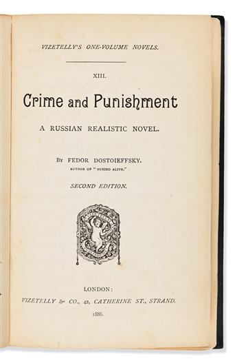 [DOSTOEVSKY, FYODOR.] Dostoieffsky, Fedor. Crime and Punishment. A Russian Realistic Novel.